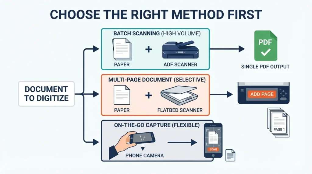Combining scanned pages
