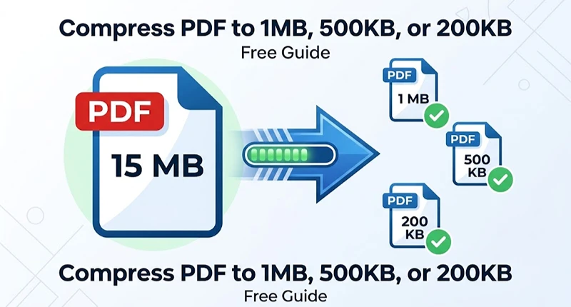 "Compress a PDF file to 1MB, 500KB, or 200KB using a free online tool"