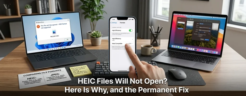HEIC Files Will Not Open? Here Is Why, and the Permanent Fix